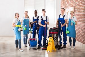 a group of professional cleaners